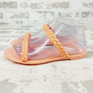 NEW Stuart Weitzman Braida Sawyer Jelly Apricot Orange Pink Sandals M651